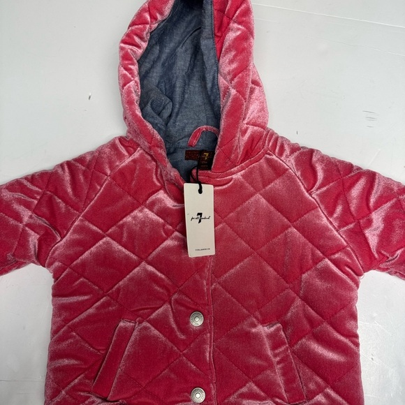 7 For All Mankind 12 Months Cozy Pink Quilted Kids Jacket NWT - Picture 1 of 6
